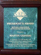 NAPR President's Award 2012 NAPR President's Award 2012